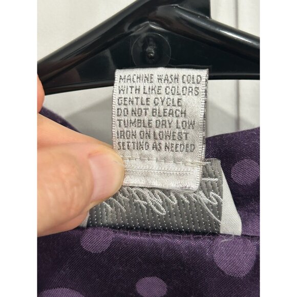 Vintage Kathryn Polka Dot Button Front Pajama Set Purple Sz Small Sleepwear - Picture 6 of 12